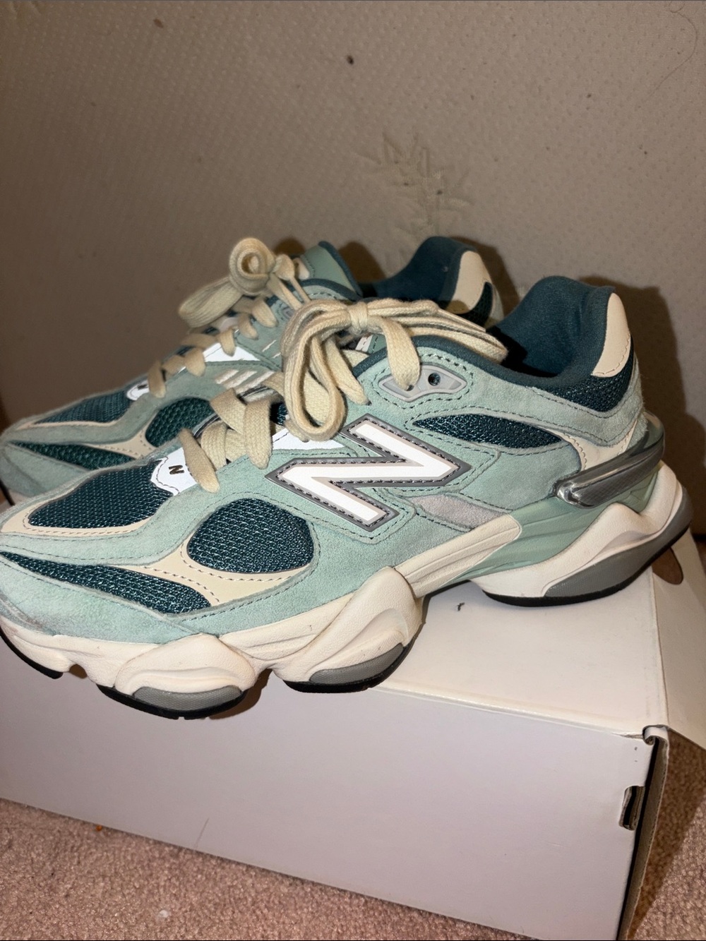 New Balance Teal and Mint Green Retro Run Sneakers